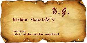 Widder Gusztáv névjegykártya